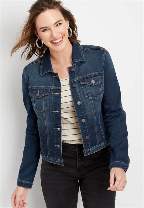 Super Soft Dark Wash Denim Jacket Dark Wash Denim Jacket Blue Denim