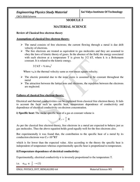 SOLUTION: Assumptions of classical free electron theory - Studypool