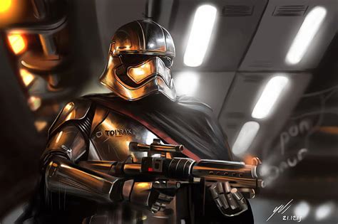 Kapten Phasma Art Captain Phasma Star Wars Karya Seni Film