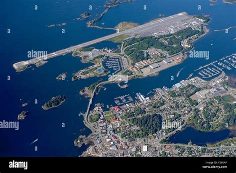 Aerial view of itka Rocky Gutierrez Airport and downtown Sitka Stock ...