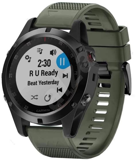 Tactical Silikon Armband Für Garmin Fenix 56 Quickfit 22mm Armeegrün