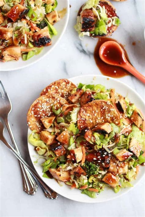 Chopped Asian Bbq Chicken Salad With Honey Sesame Crackers Half Baked