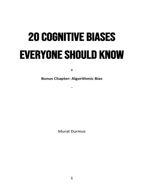 20 Cognitive Biases Everyone Should Know Pdf Mental Processes