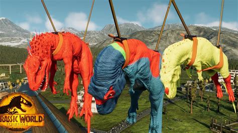 Jurassic World Evolution 2 T Rex Colors Pack Vs Scopios Rex Vs Ankylosaurus Dinosaurs Fight