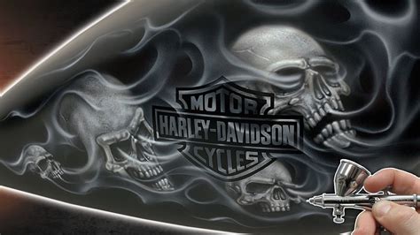 Black Harley Airbrush Skulls