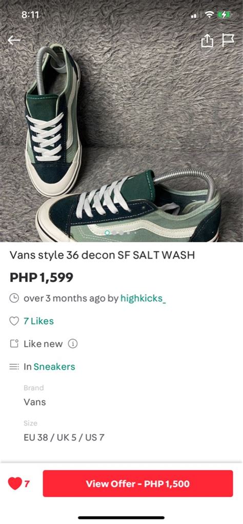 Vans Style Decon Sf Salt Wash Men S Fashion Footwear Sneakers On