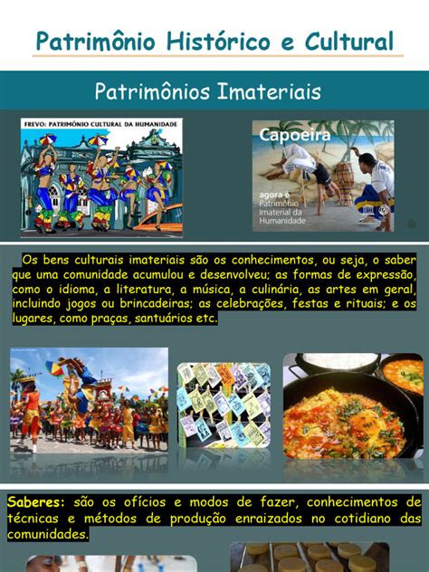 O Patrimônio Cultural Pode Ser Material Ou Imaterial - Patrimônio Cultural e Imaterial Brasileiro | PDF | Herança cultural ...
