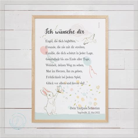 Gute W Nsche Zur Taufe Oder Geburt Taufgeschenk Wandbild Etsy De