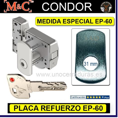 PLACA EXTERIOR REFUERZO CERROJO EP60 CROMO