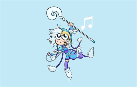 Wallpaper Music Headphones Art Note Chibi Crystal Maiden Dota 2