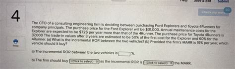 Solved Check My Won The Cfo Of A Consulting Engineering Firm Chegg