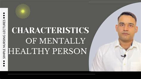 Characteristics Of Mentally Healthy Person YouTube