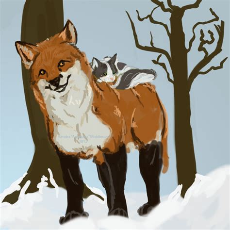 Fox And Cat By Amelydia On Deviantart