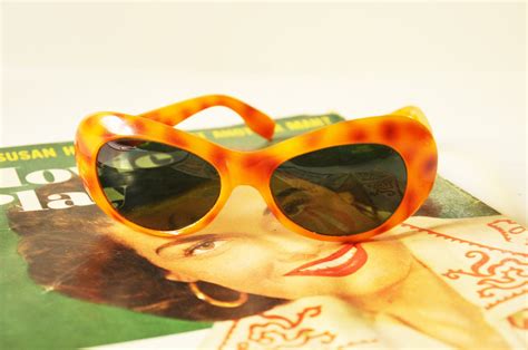 1960s Sunglasses Brown Frame Green Lens Retro Women Etsy Vintage