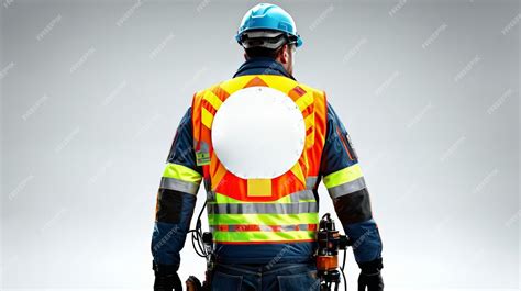 Premium Photo Man Wearing Safety Vest And Helmet