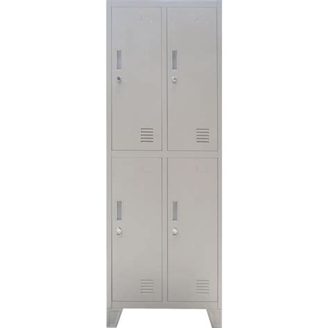 Locker Con Portacandado 4 Puerta S 4 Repisa S 56xx45 Cm Gris Perla