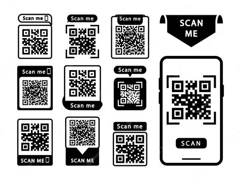 Ensemble De Codes Qr Avec Inscription Scannez Moi Avec Un Smartphone