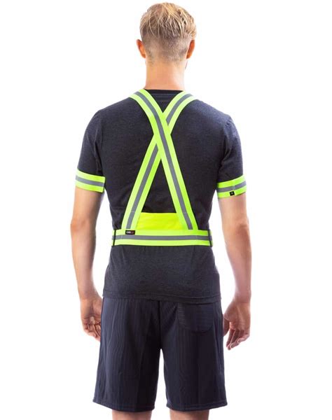 Reflective Safety Running Vest with Pocket - Bottle Holder - 2 Arm Bands