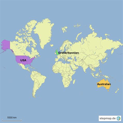 StepMap naked goes international Landkarte für Welt