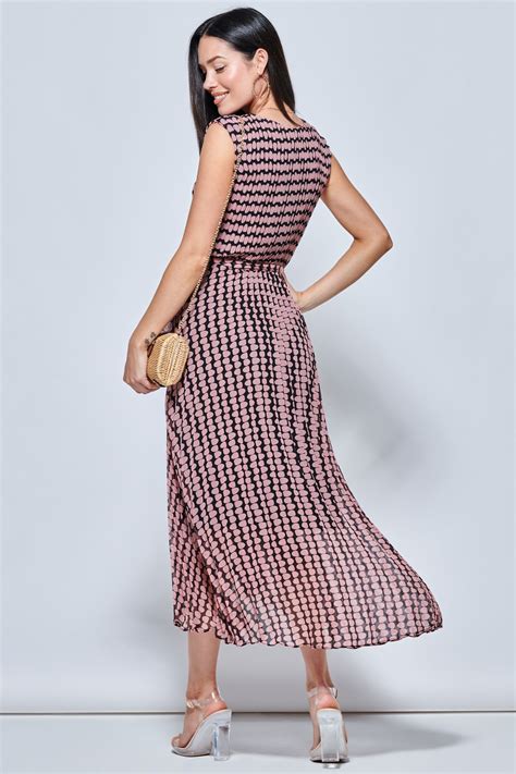 Buy Jolie Moi Pink Pleated Chiffon High Low Maxi Dress From The Next Uk