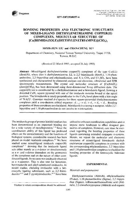 (PDF) Bonding properties and electronic structures of mixed-ligand ...