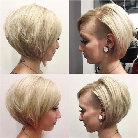 All Sizes Undercut Blonde A Line Bob With Undone Blowout Texture And