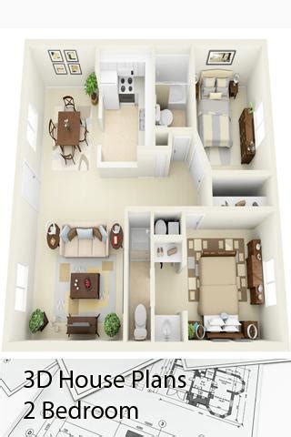 2 Bedroom Small House Plans 3D