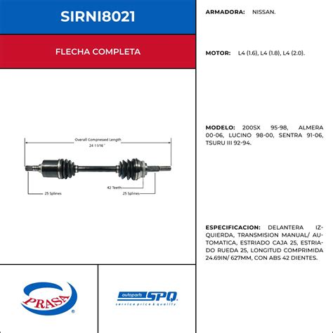 Flecha Homocinética Nissan Sentra 2000 2006 L4 1 8 Mercado Libre