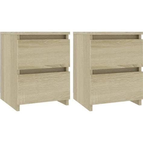 Vidaxl Tables De Chevet Pcs Ch Ne Sonoma X X Cm Bois Ing Nierie