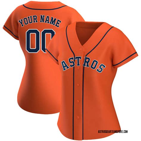 Womens Custom Houston Astros Authentic Orange Alternate Jersey