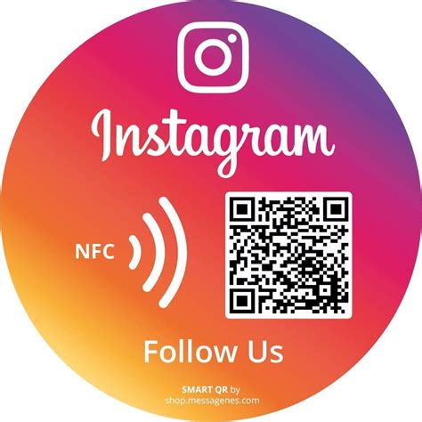 MESSAGENES Autocollant Instagram Suivez Nous Avec Smart QR Et NFC 1