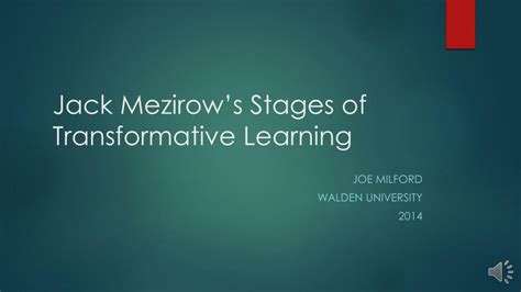 Ppt Jack Mezirows Stages Of Transformative Learning Powerpoint