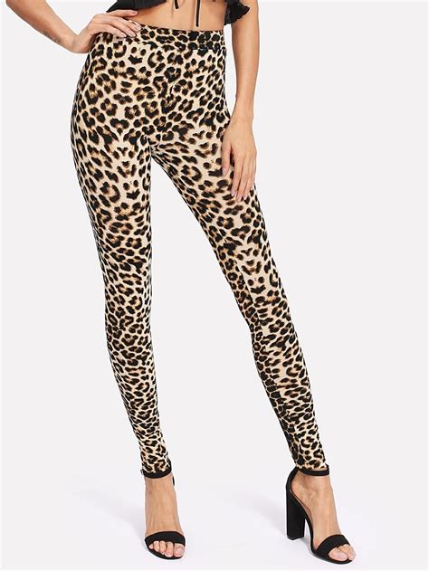 Leopard Print Skinny Leggings Sheinsheinside