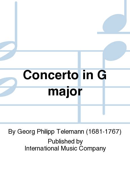 Concerto In G Major By Georg Philipp Telemann Violin Sheet Music