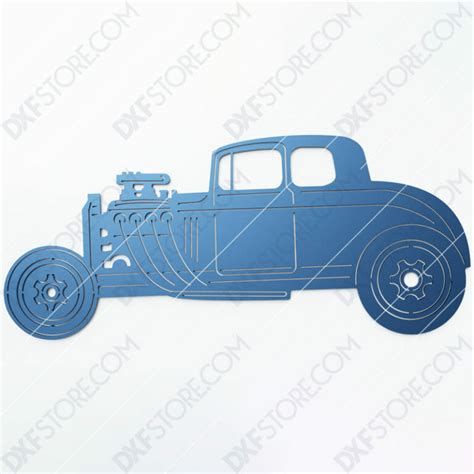 Hot Rod Car Old Classic Hot Rod Car Dxf File Cut Ready For Cnc Laser