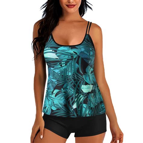 Fanxing Flash Deals Women Retro Swimsuit V Neck Colored Striped Print