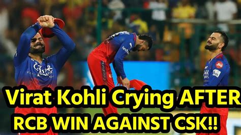 Virat Kohli Crying After Qualifying To Playoffs On Rcb Vs Csk Match