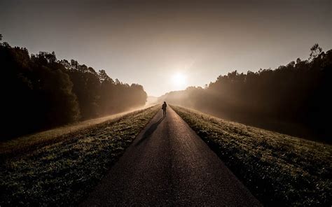 Silhouette Of Man Standing Between Two Posts Hd Wallpaper Peakpx