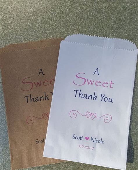 W2 A Sweet Thank You Wedding Candy Bag Wedding Candy Etsy Candy Bags Wedding Wedding Candy