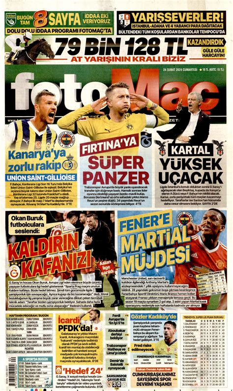 Fotomaç Gazetesi Fotomaç Manşet Oku Haberler 24 Şubat 2024