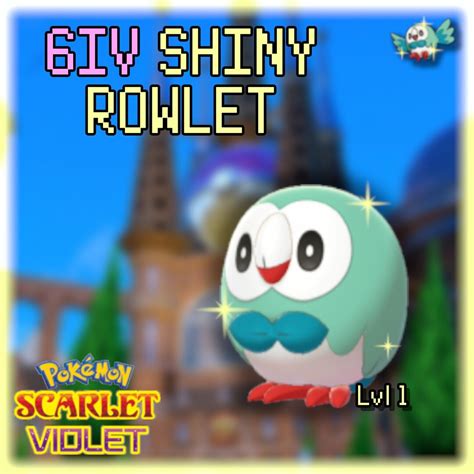 6IV Shiny Rowlet Pokemon Scarlet and Violet - Etsy