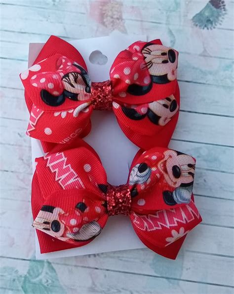 Minnie Mouse Inspired Minnie Mouse Pigtails Bows MINNIE INSPIRED