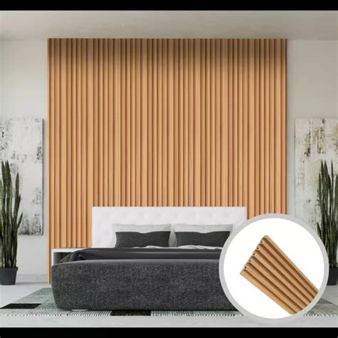 Lambrin Decorativo Panel Pared Wpc D Color Natural Pzs Cuotas Sin