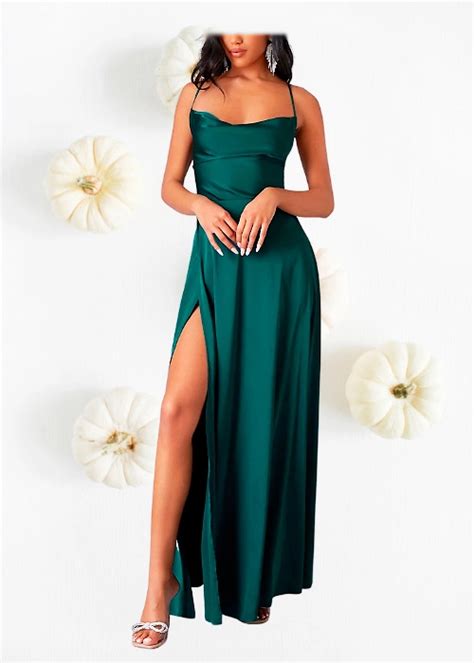 Vestido Juvenil Prom De Moda Verde Elegante Largo La Lapita