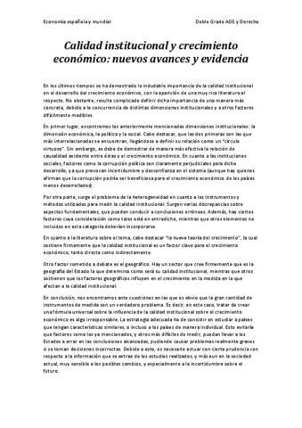 Crecimiento Economico Y Calidad Inst Pdf