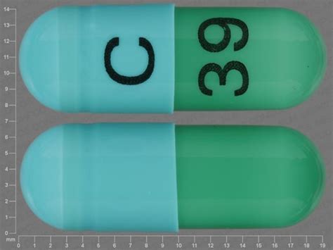 C 39 Pill Blue Green Capsuleoblong Pill Identifier