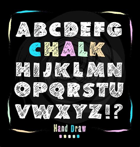 Chalkboard Font Hand Draw Alphabet Stock Vector Illustration Of