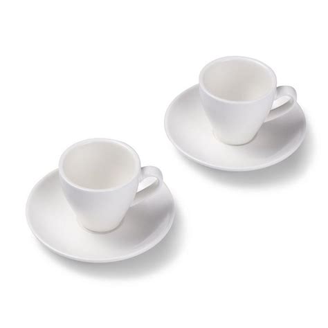 Terra Home Espressotasse 2er Espressotassen Set Weiß Matt 90 Ml Mit Untertasse Porzellan