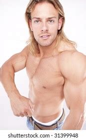 Athletic Sexy Male Body Builder With The Blonde Long Hair Images Stock Photos D Objects