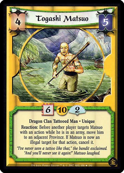 Togashi Matsuo Card L5r Legend Of The Five Rings Wiki Fandom